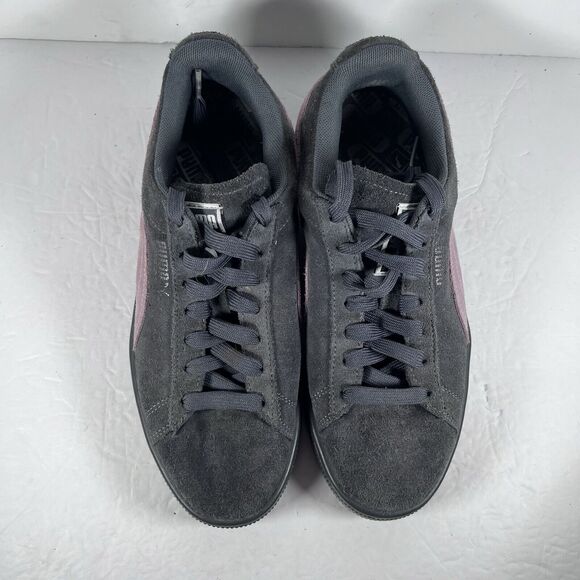 Puma Suede Classic Grey/Pink Lace Up Athletic Shoes Sneakers Women's Size 9 - Picture 6 of 8